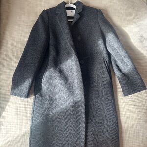 Aritzia The Stedman Coat Grey Herringbone XXS